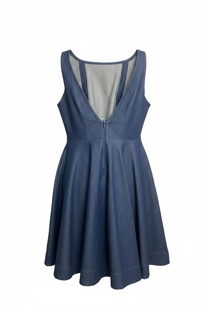 Embellished Denim Midi Dress